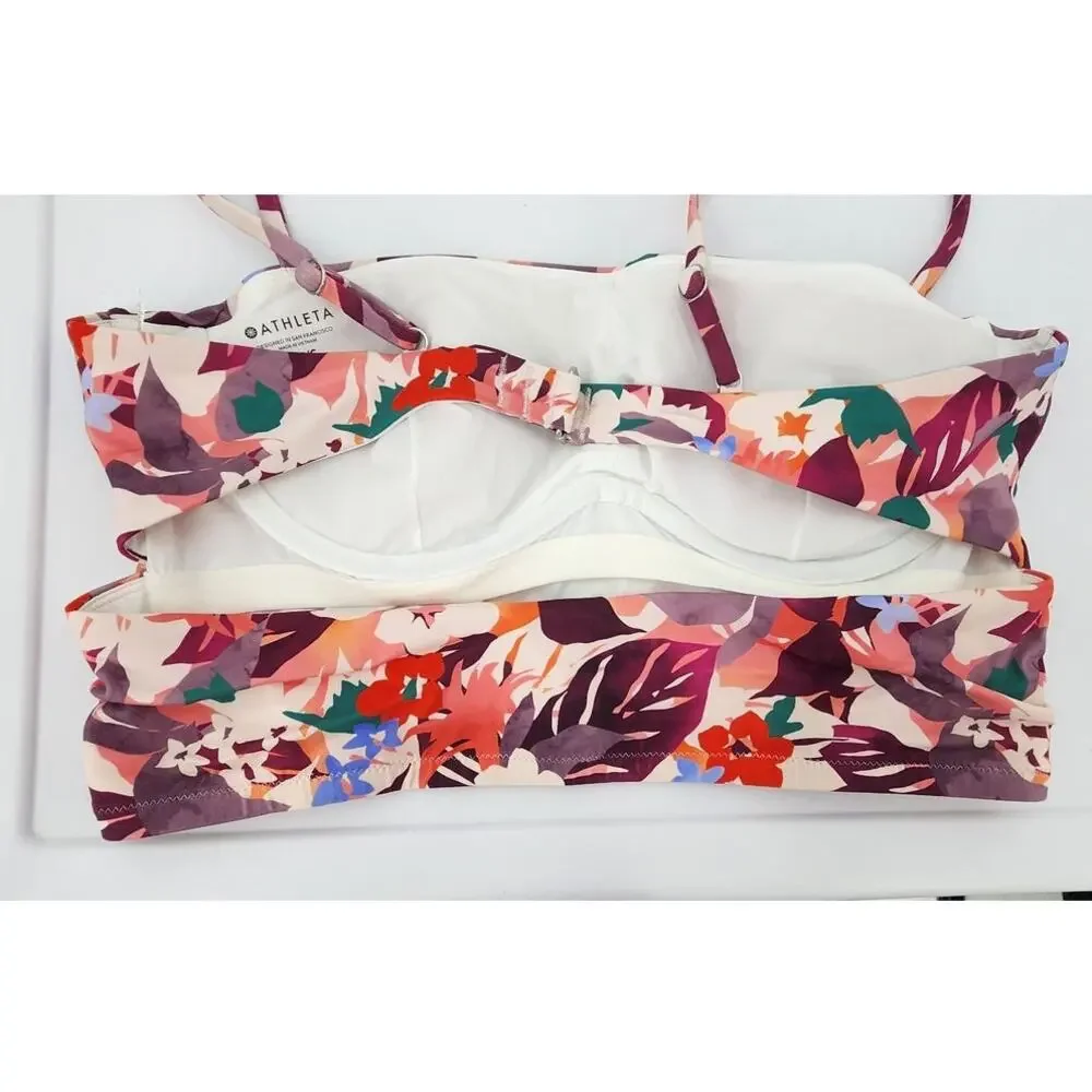 New NWOT Athleta Daybreak Tropic Floral Swim Bikini Top Tank‎ Size 40 B / C